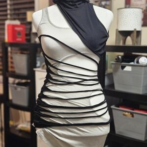 NWT Echo Shredded Dress And Gloves Set DARKER WAV XXL